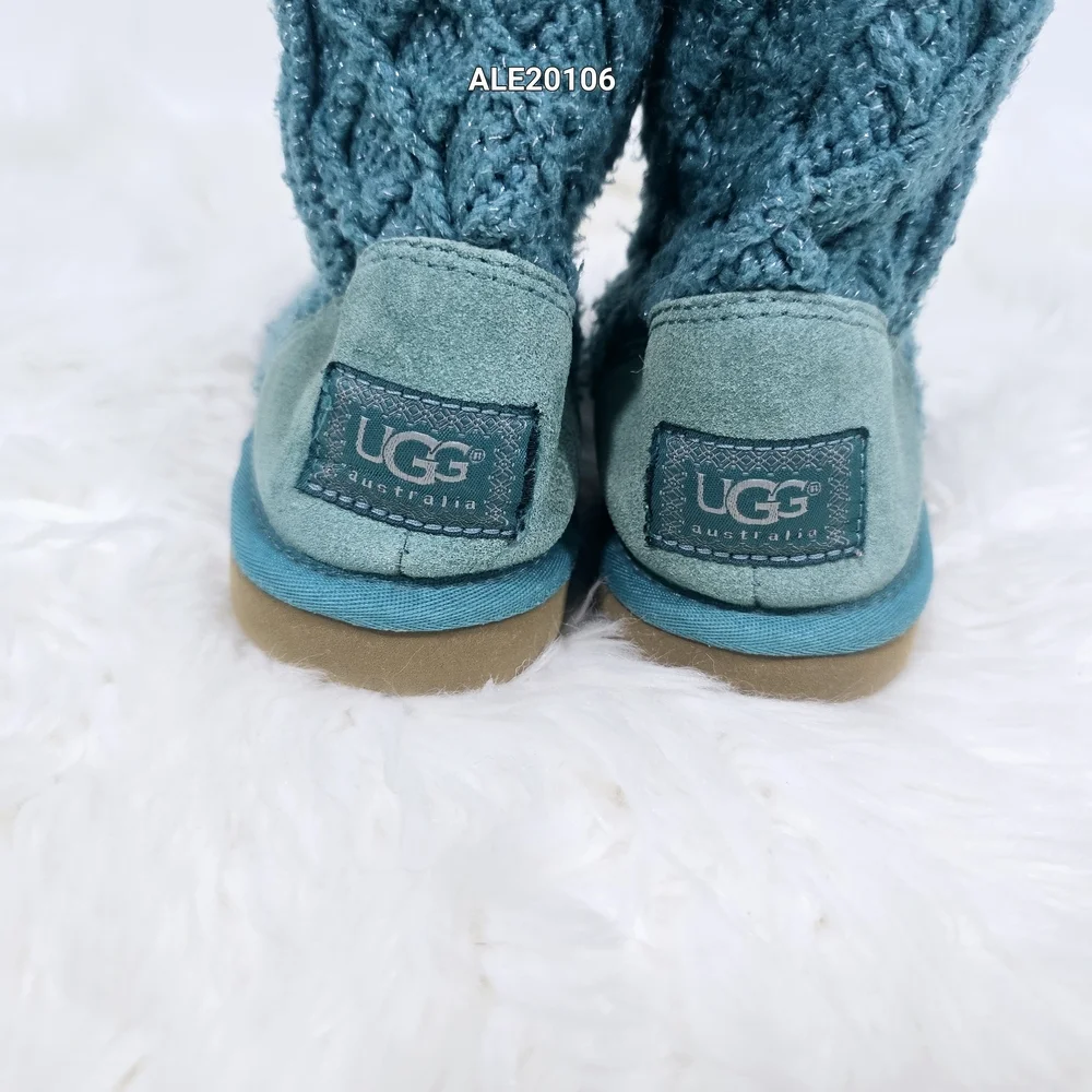 UGG style knit boots Classic Cardy model Turquoise Color Sz.6